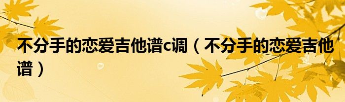 不分手的恋爱吉他谱c调（不分手的恋爱吉他谱）