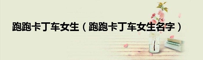跑跑卡丁车女生(跑跑卡丁车女生名字)
