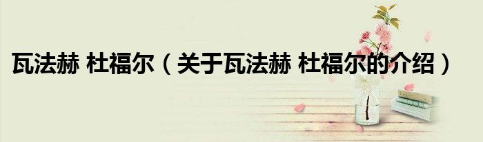 瓦法赫 杜福尔（关于瓦法赫 杜福尔的介绍）