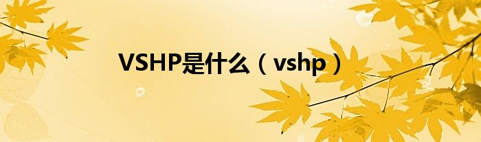 VSHP是什么（vshp）