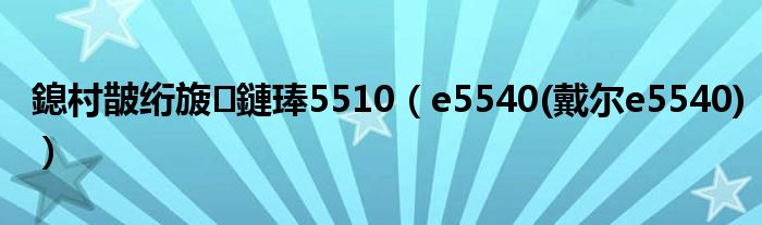 鎴村皵绗旇鏈琫5510(e5540(戴尔e5540))