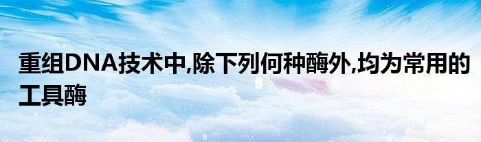 重组DNA技术中,除下列何种酶外,均为常用的工具酶