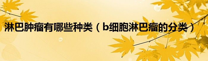 淋巴肿瘤有哪些种类（b细胞淋巴瘤的分类）