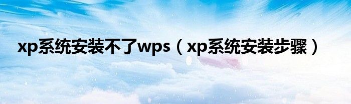 xp系统安装不了wps（xp系统安装步骤）