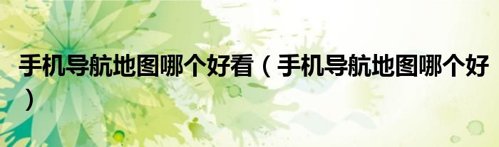 手机导航地图哪个好看（手机导航地图哪个好）